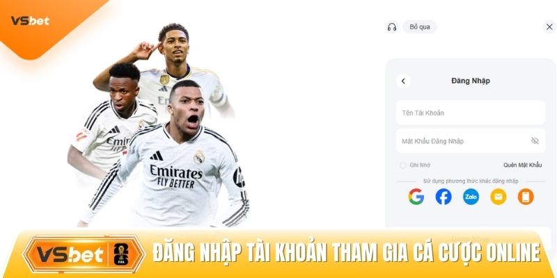 Đăng nhập tài khoản tham gia cá cược online